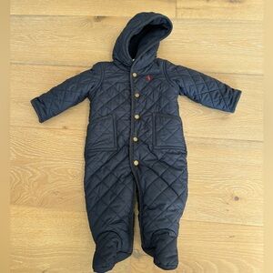 POLO RALPH LAUREN Infant Quilted Snow Suit Navy 6M